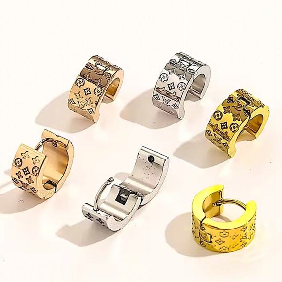 Gold Plated Four Leaf Clover Hoop Luxury Huggies’ Minimalist Earrings - Picture 4 of 7